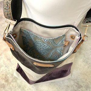 Handtasche NR.5 aus Cord und Baumwolle mit verstellbarer Schulterriemen 5CM, 80-130cm