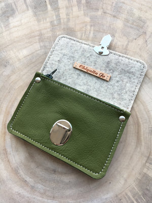 Portemonnaie aus Leder & Designfilz