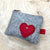 Kleines Portemonnaie aus Designfilz Wollfilz mit Leder Aplikation EMMA