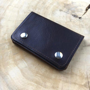 Mini Leder Portemonnaie aus Leder | ENNO | Schwarz und Dunkelbraun
